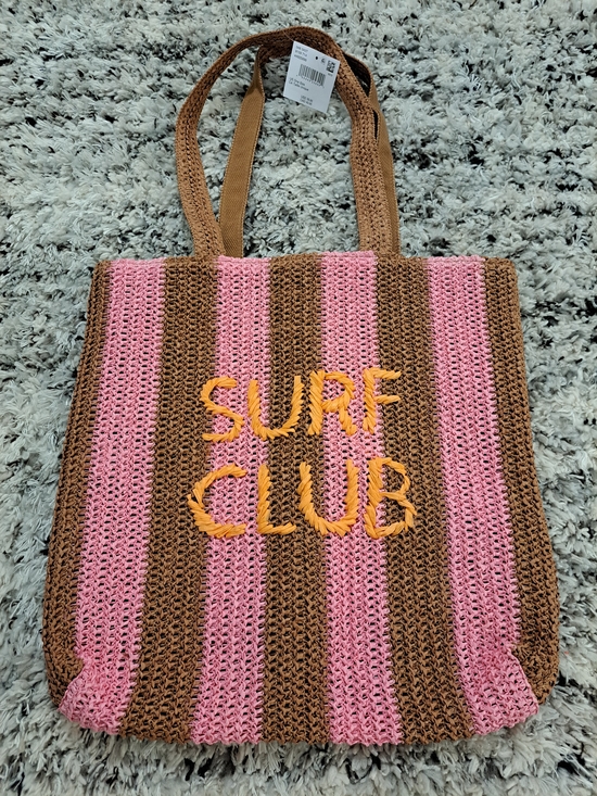 American Eagle Outfitters Handbags - American Eagle Raffia Crochet Tote Bag - Pink & Brown
